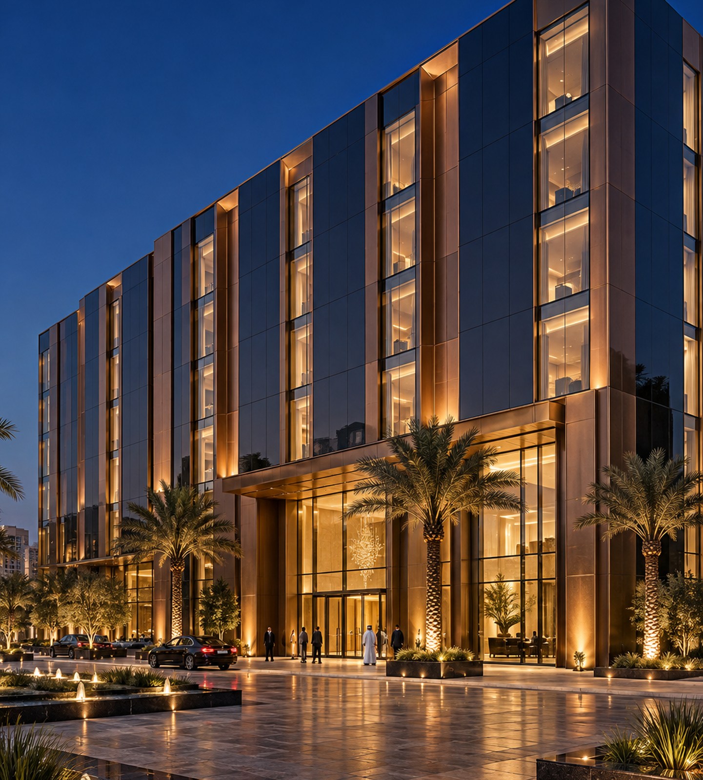 Architectural concept of a building with integrated solar cladding