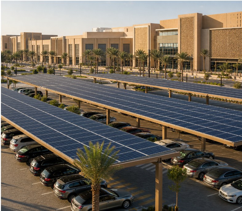 Solar carports — representative illustration