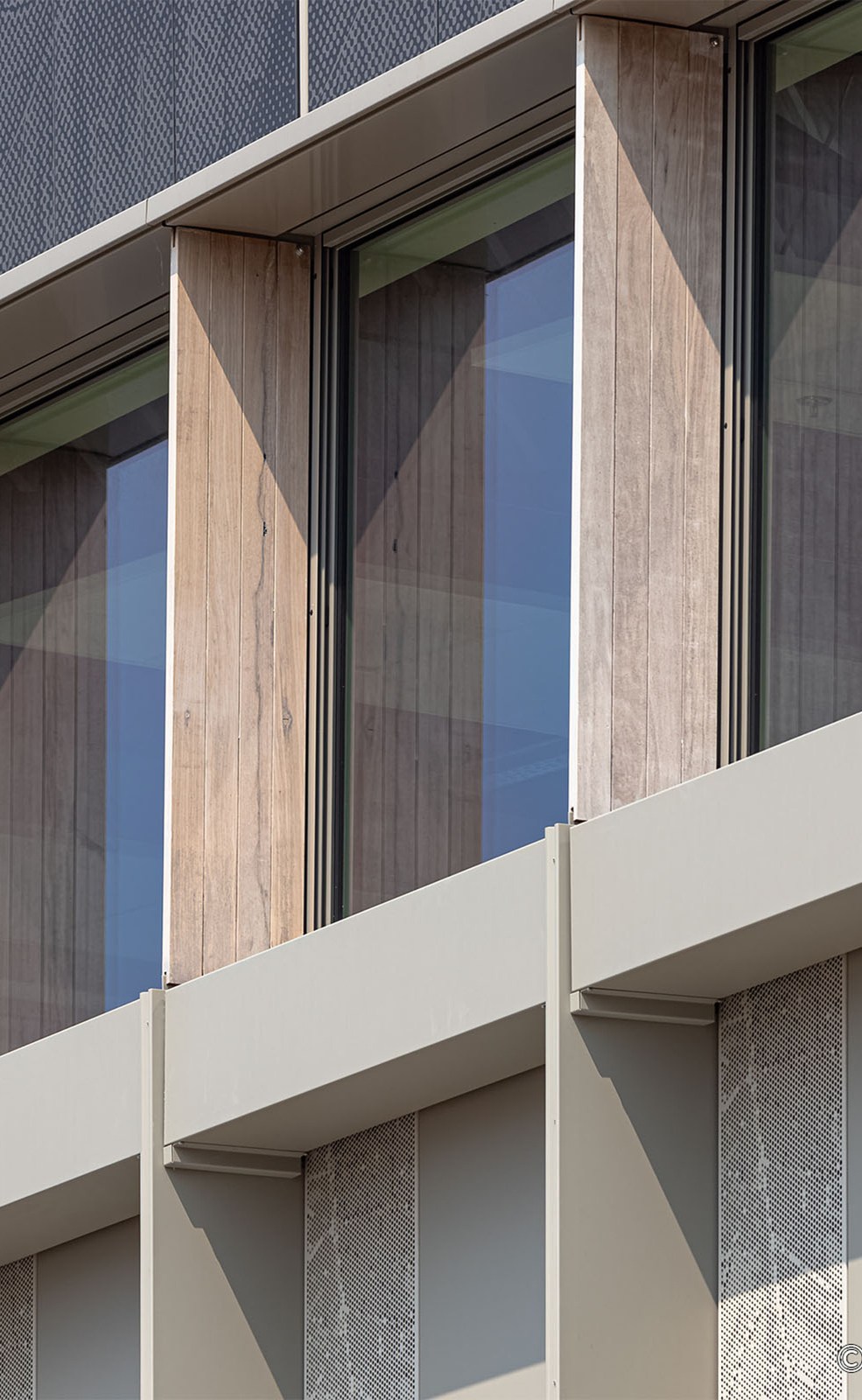 Detail of patterned solar cladding at Titaan